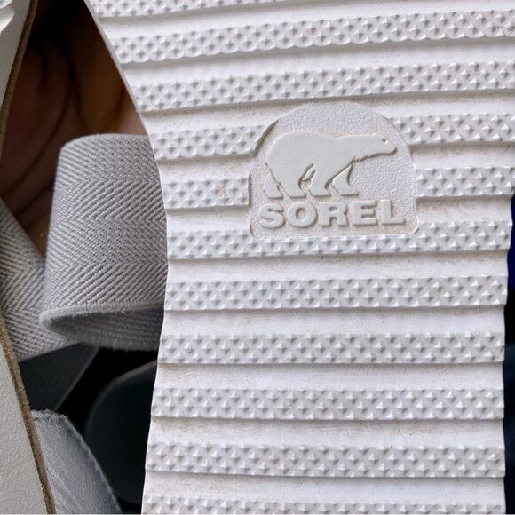 SOREL Ella Metallic silver gray Leather flats sandals size 7.5 Never Worn! - Picture 8 of 10